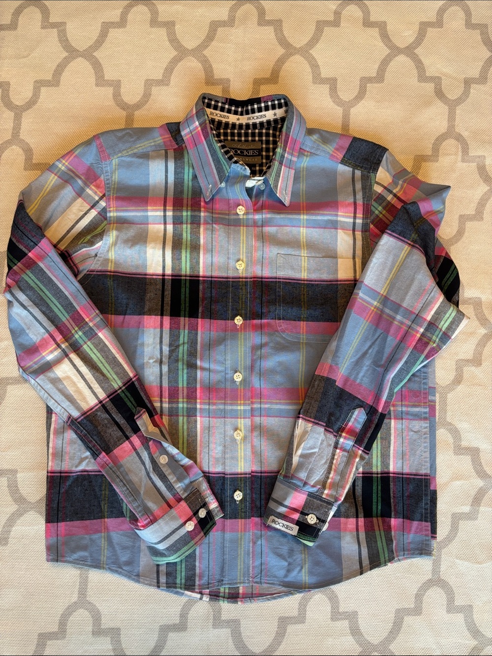 Authentic Rockies Jeanswear Women’s Plaid Button-Down Long Sleeve Shirt